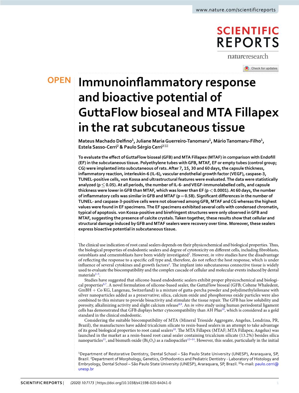 Immunoinflammatory Response and Bioactive Potential of Guttaflow