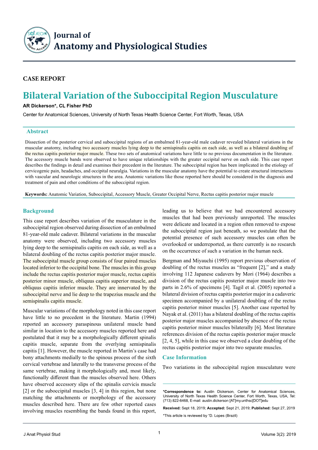 Bilateral Variation of the Suboccipital Region Musculature