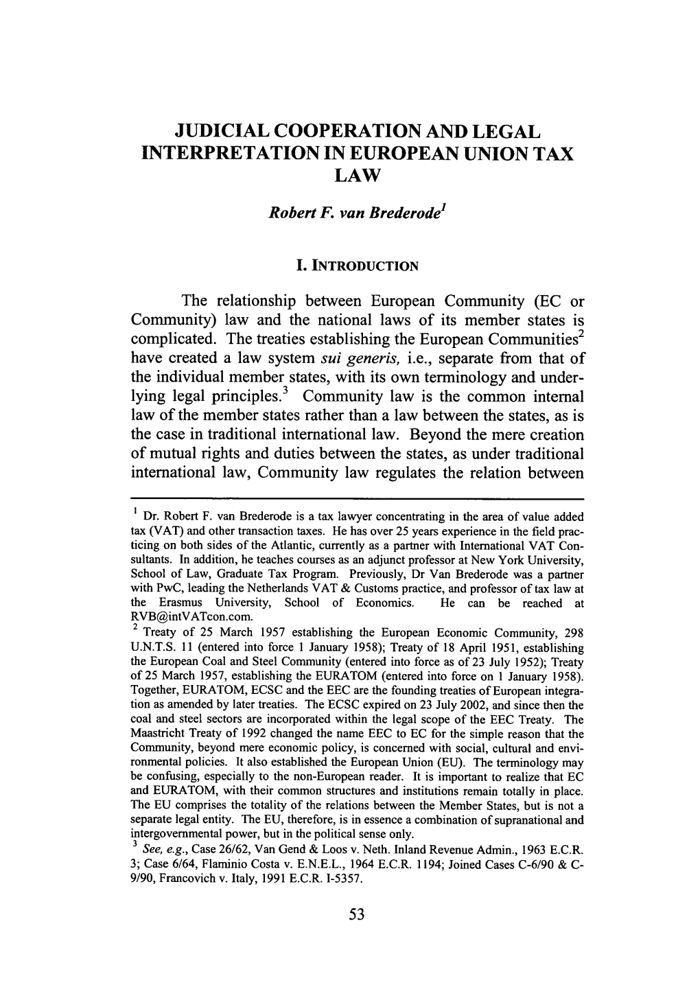 Judicial Cooperation and Legal Interpretation in European Union Tax Law