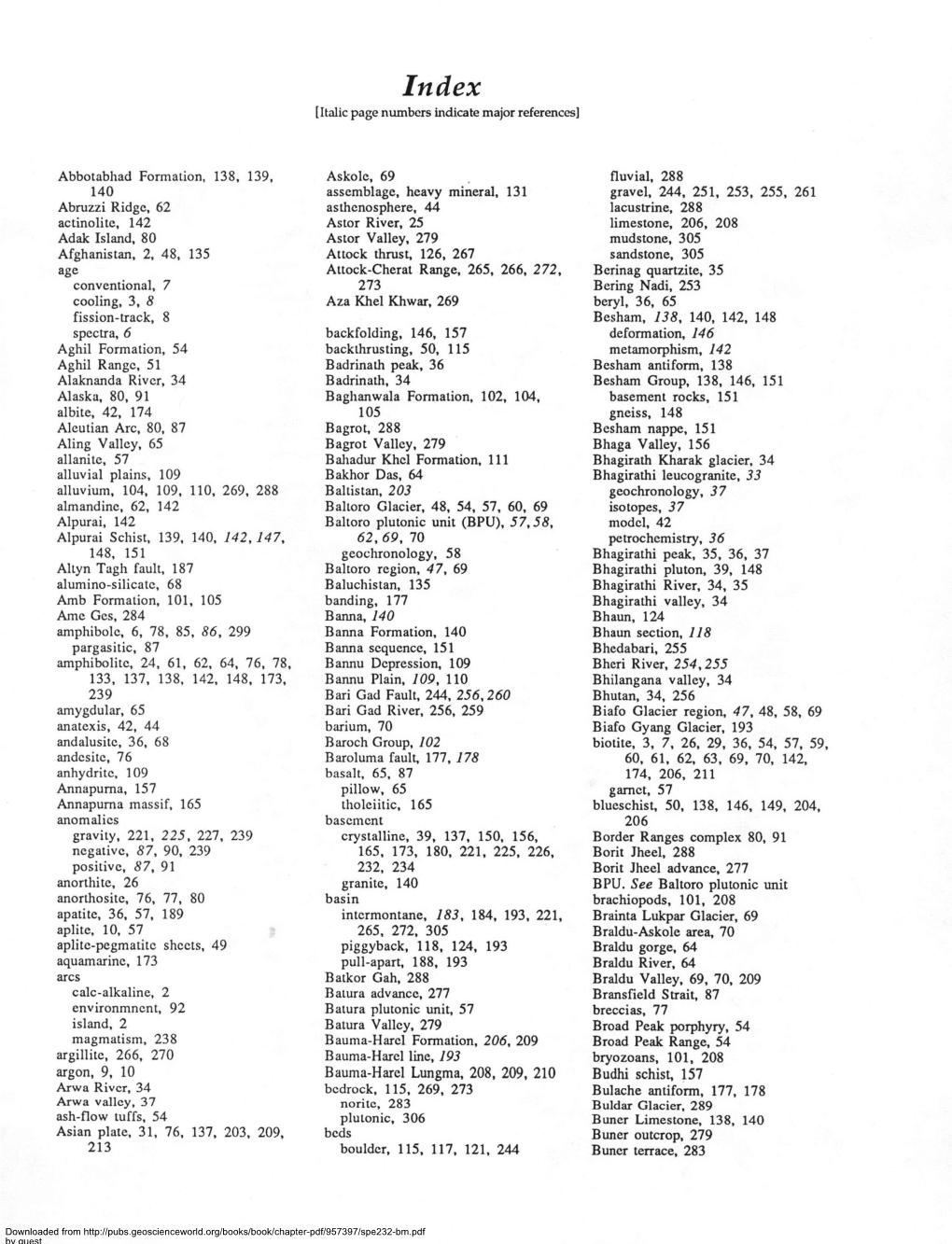 Abbotabhad Formation, 138, 139, 140 Abruzzi Ridge, 62 Actinolite, 142