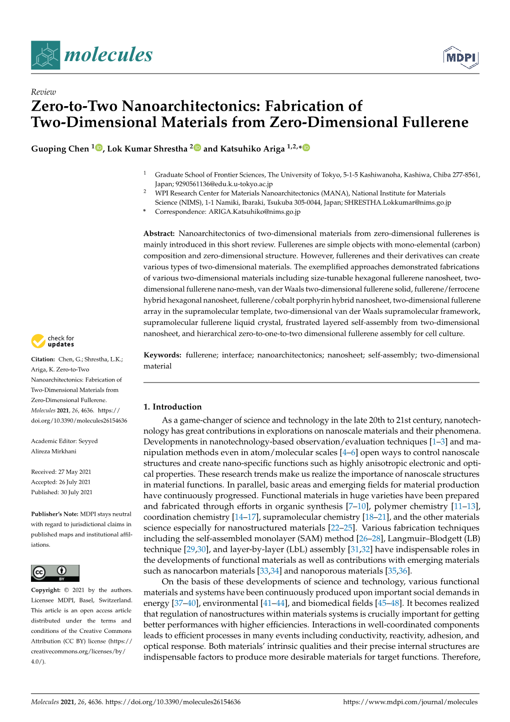 Fabrication of Two-Dimensional Materials from Zero-Dimensional Fullerene