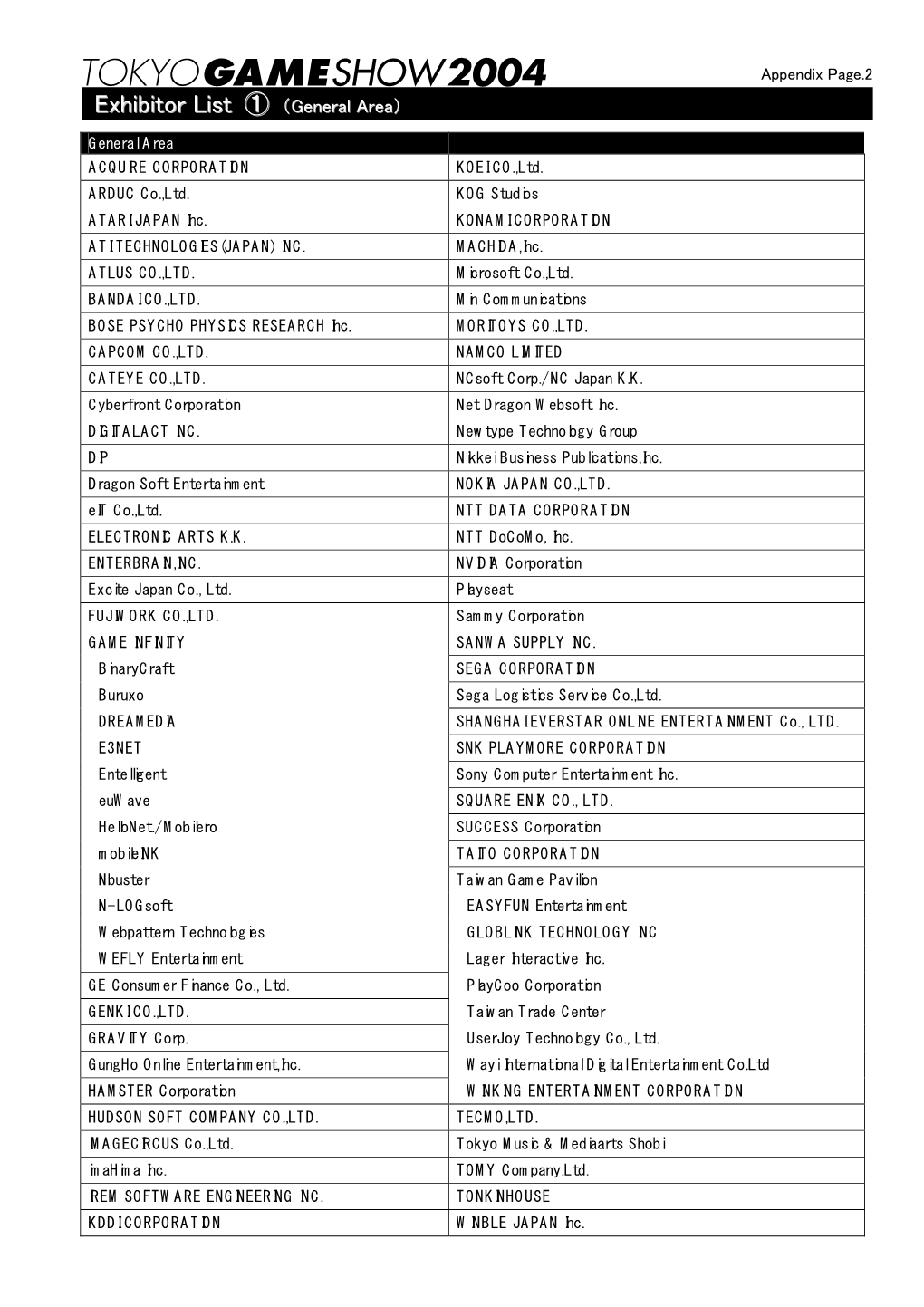 Exhibitor List(PDF)