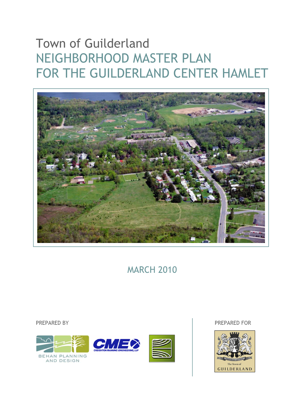 Neighborhood Master Plan for the Guilderland Center Hamlet