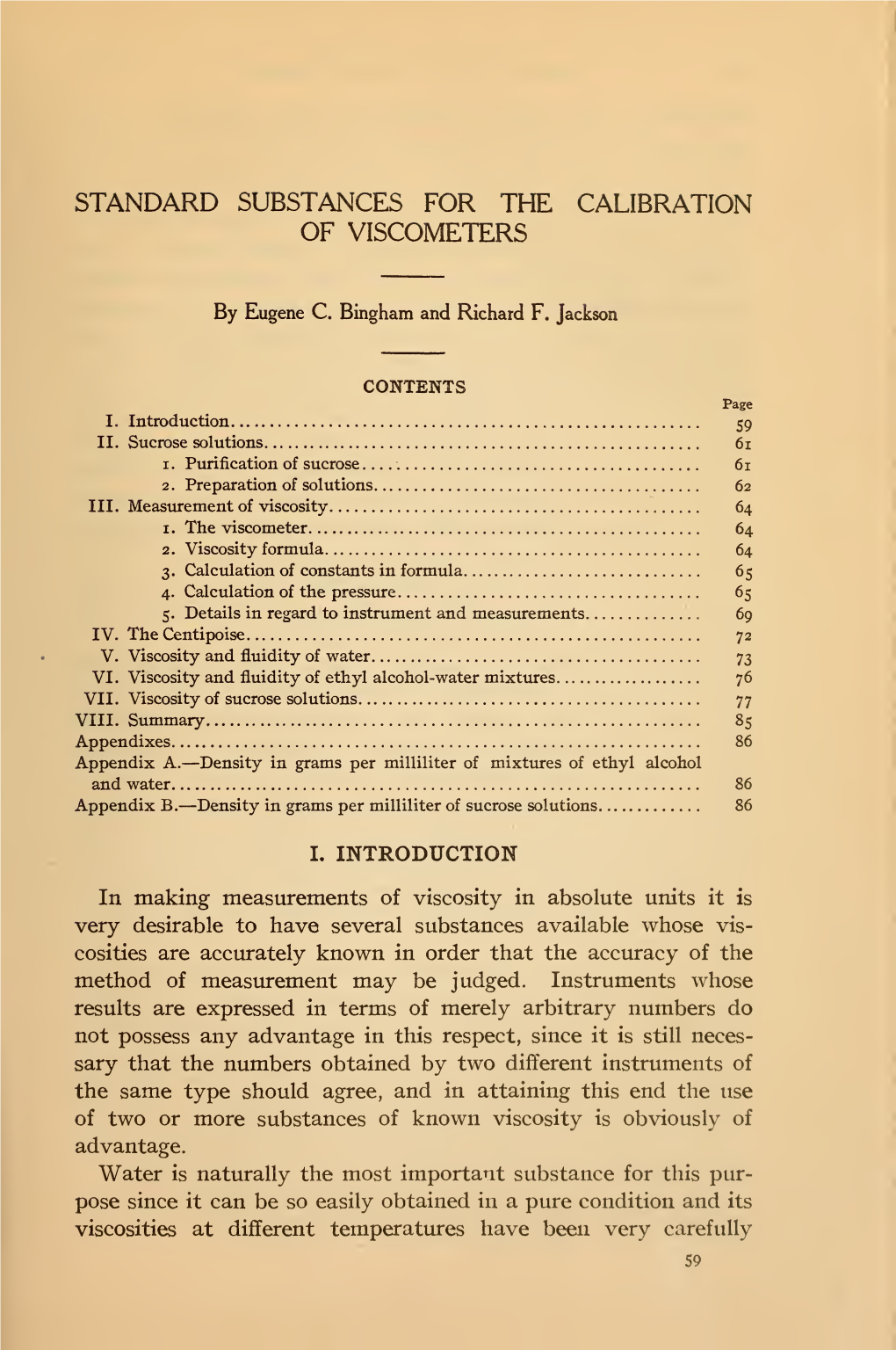 Standard Substances for the Calibration of Viscometers