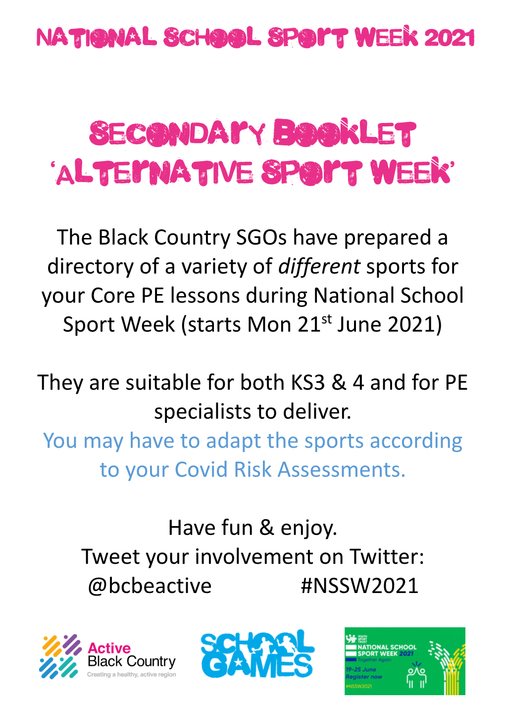 Secondary Booklet 'Alternative Sport Week'