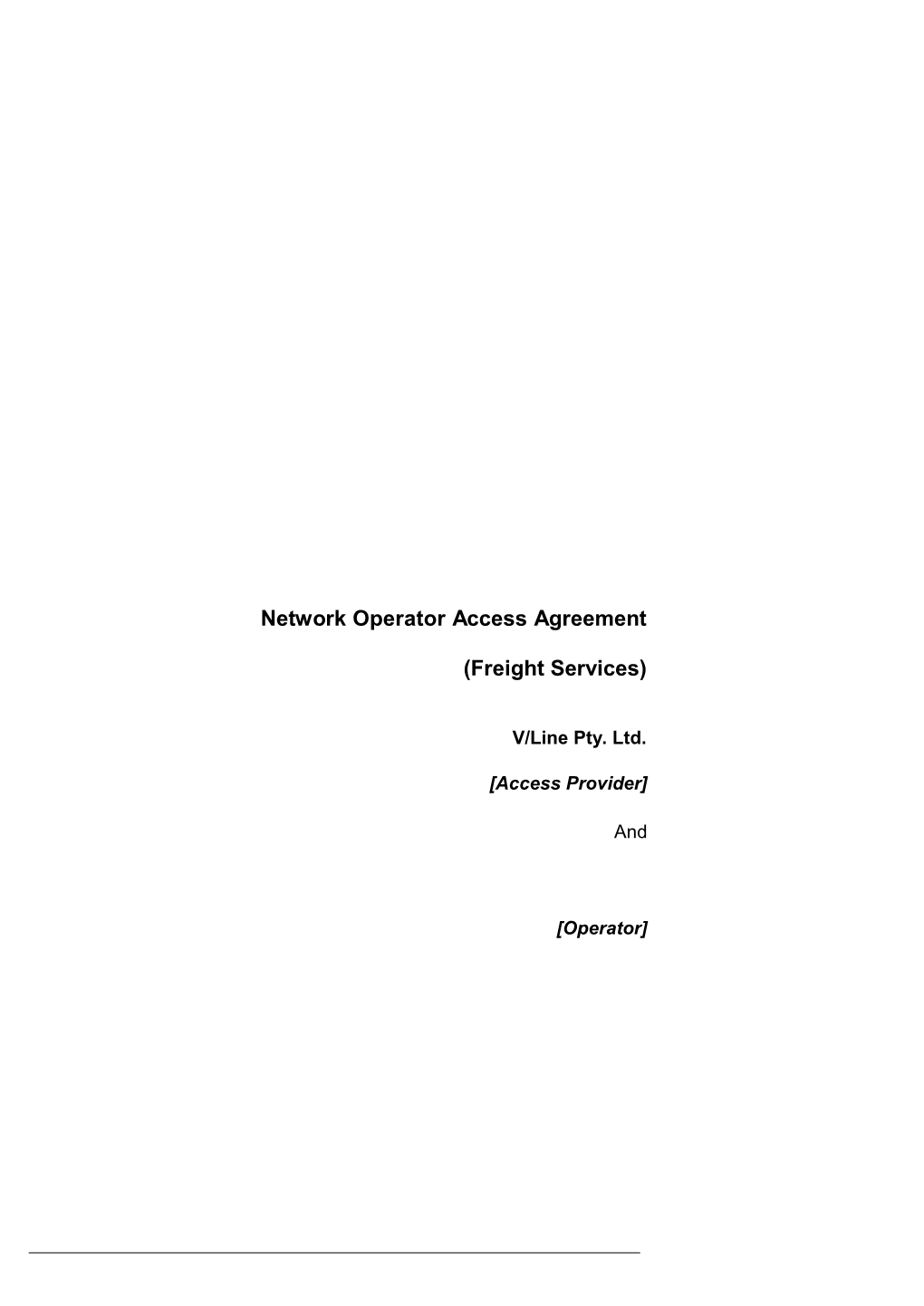 Network Operator Access Agreement