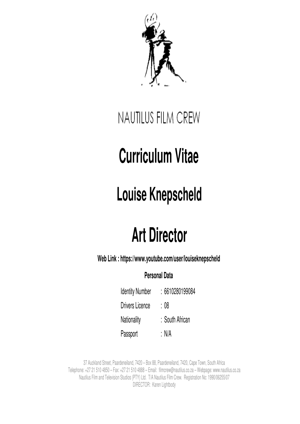 Curriculum Vitae Art Director