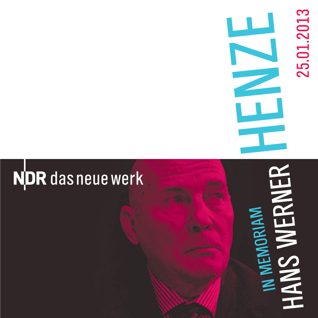 Hans Werner Henze in Memoriam