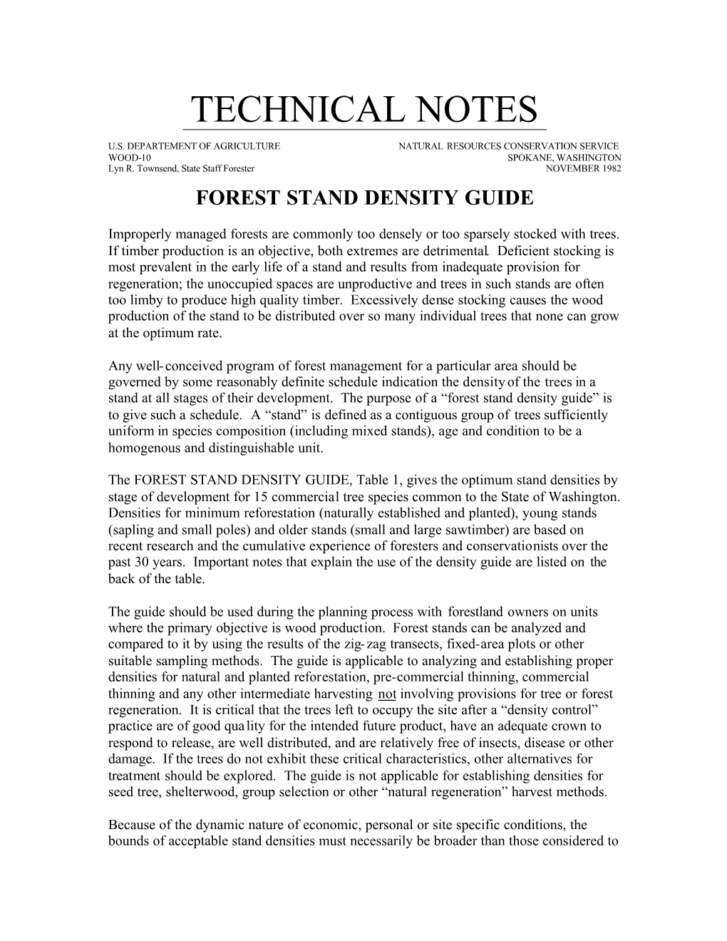 W.10 Forest Stand Density Guide