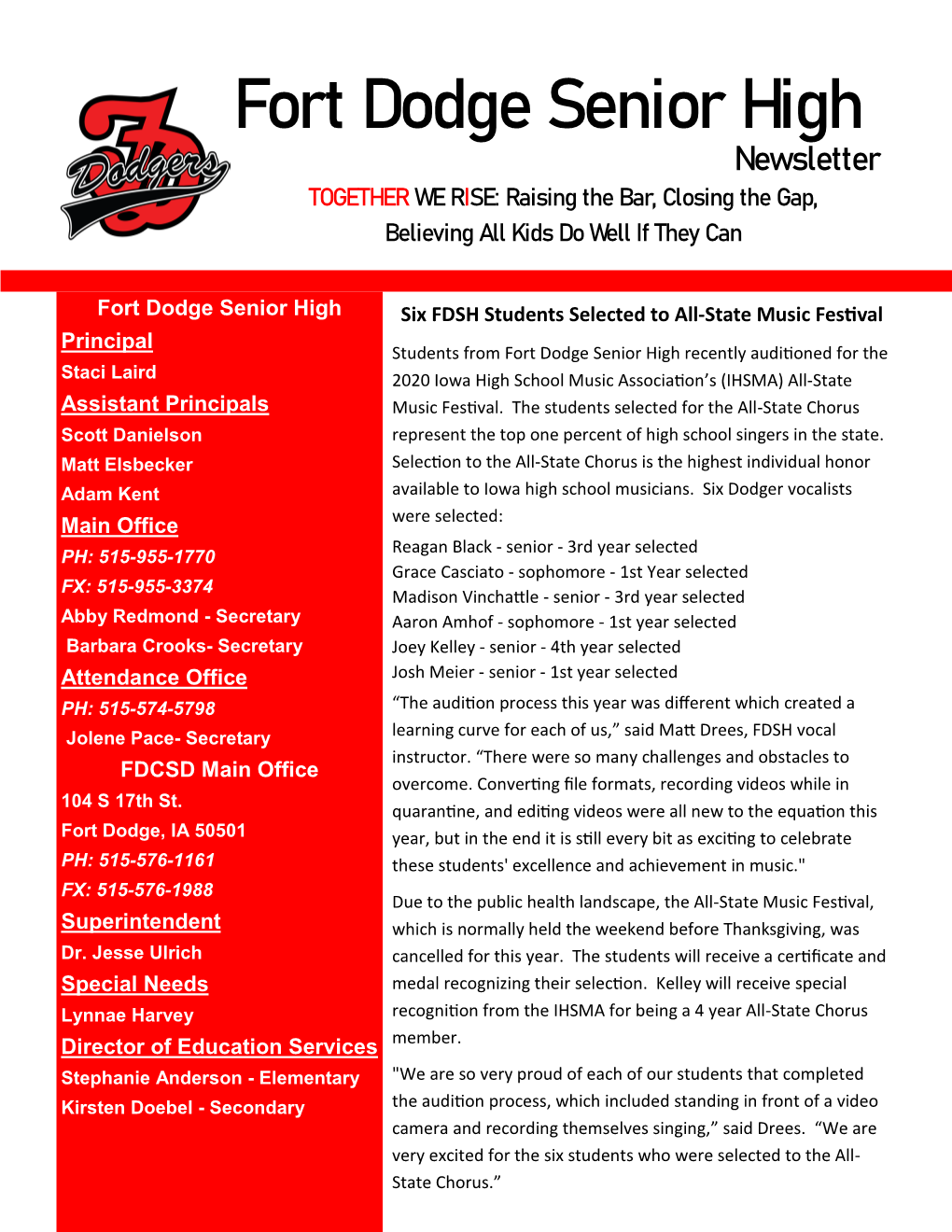 FDSH December 2020 Newsletter