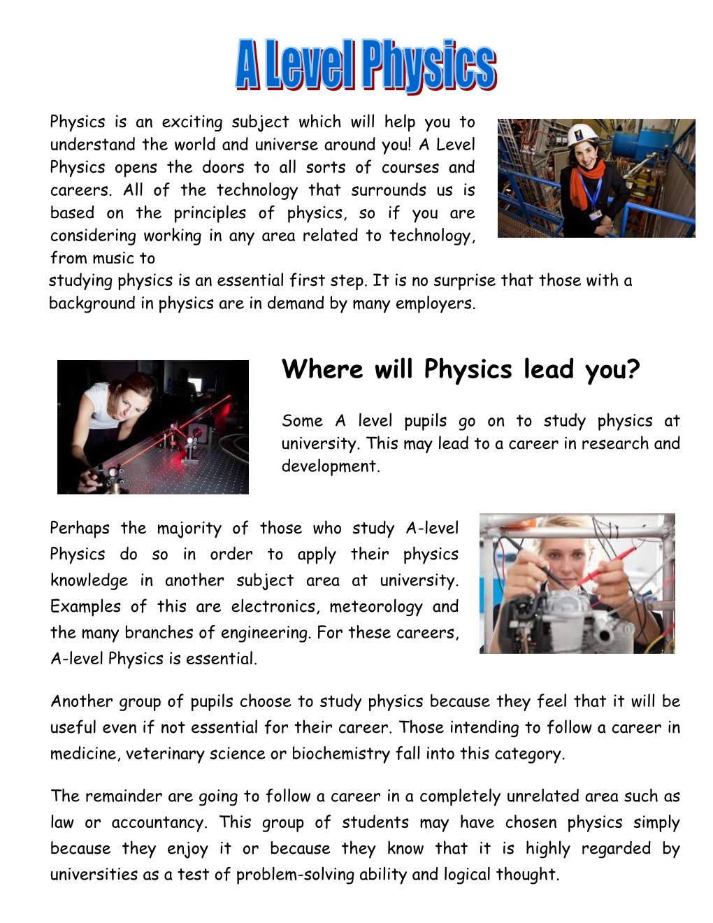 Physics Course Handout