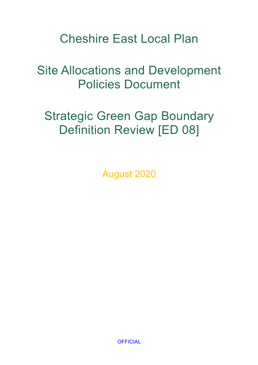 Strategic Green Gaps Boundary Definition Review