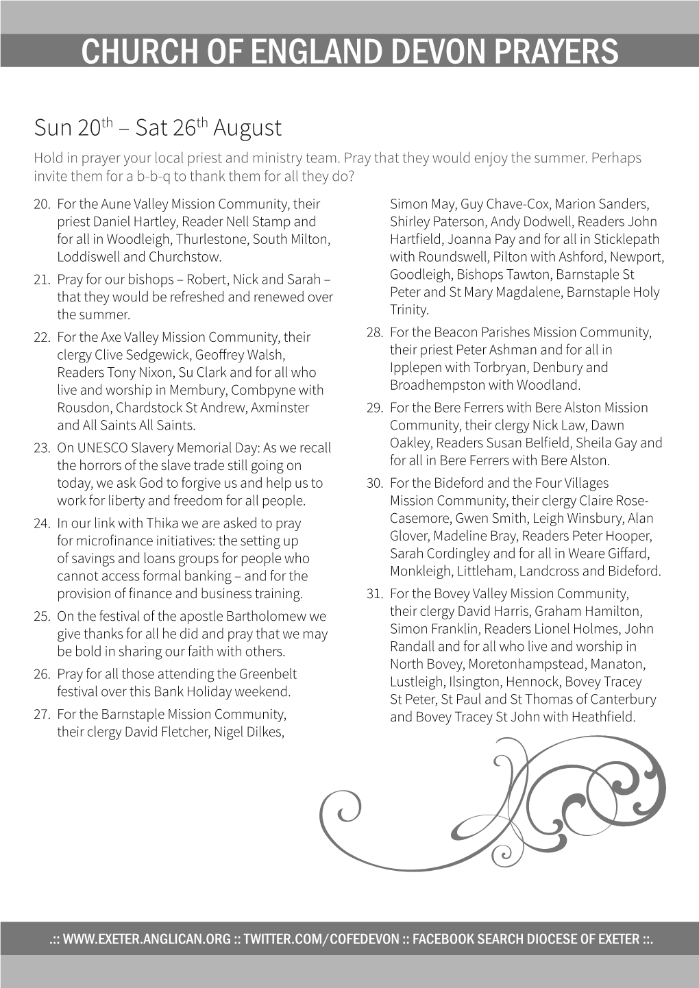 Church of England Devon Prayers