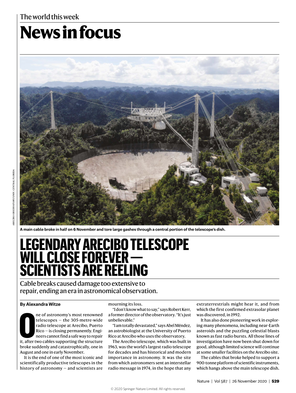 News in Focus ARECIBO OBSERVATORY/UNIV