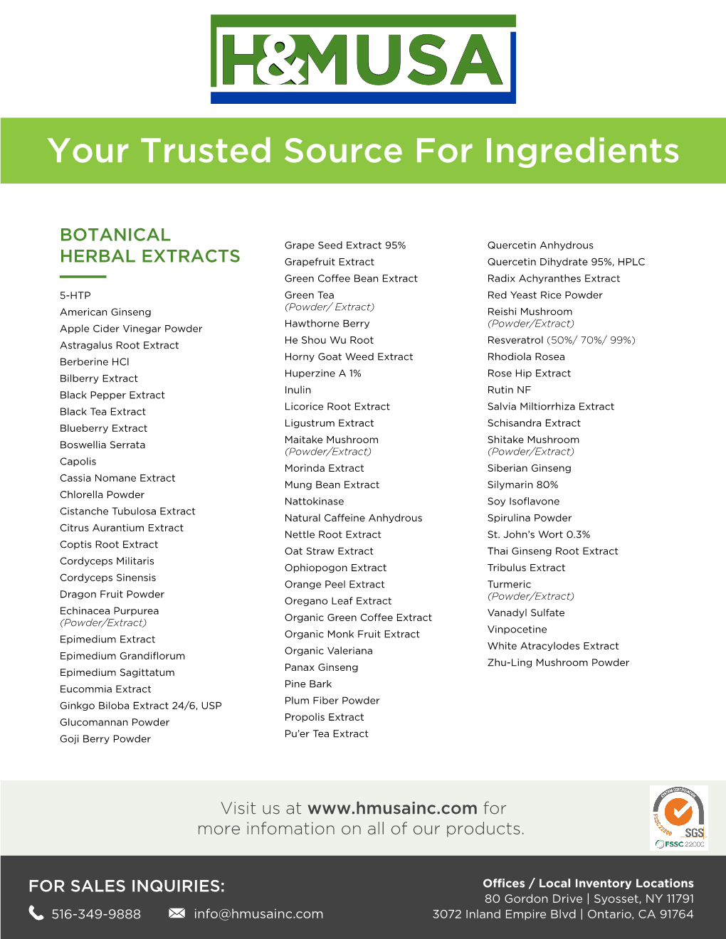 Your Trusted Source for Ingredients
