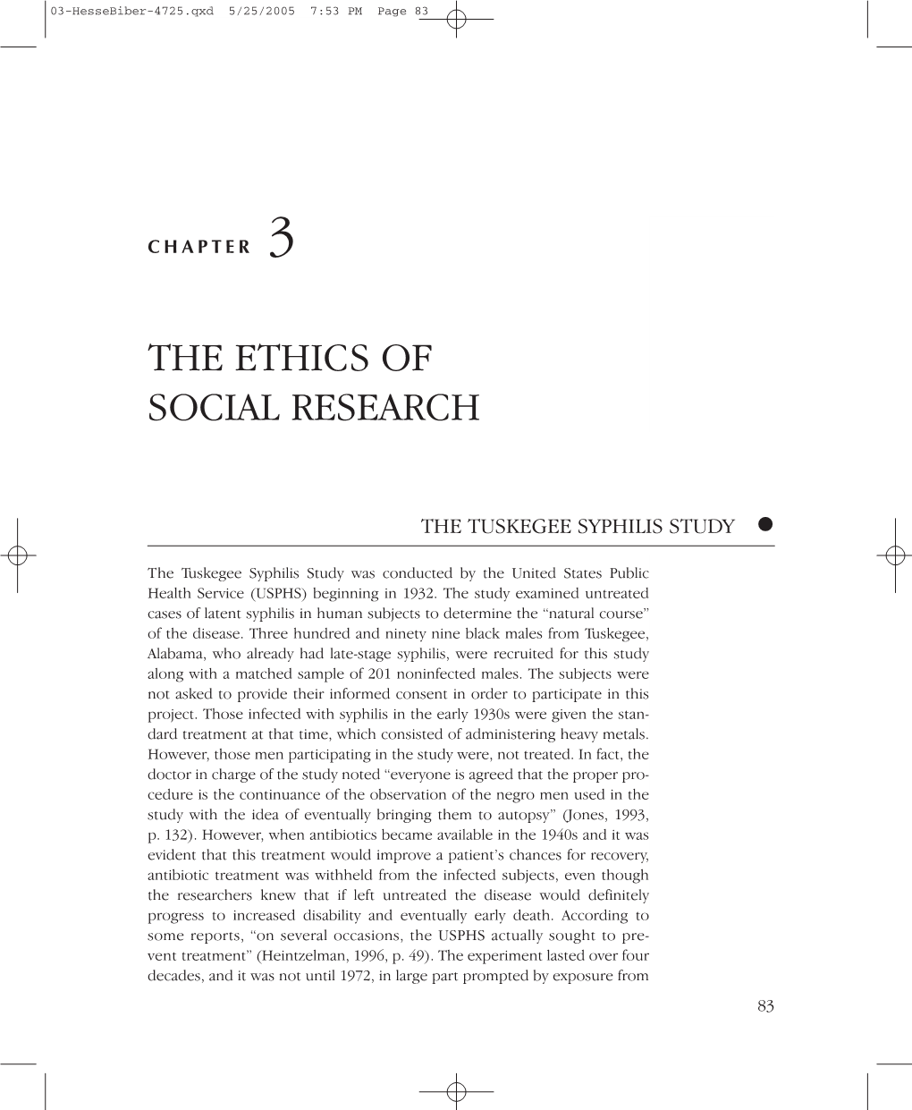 The Ethics of Social Research