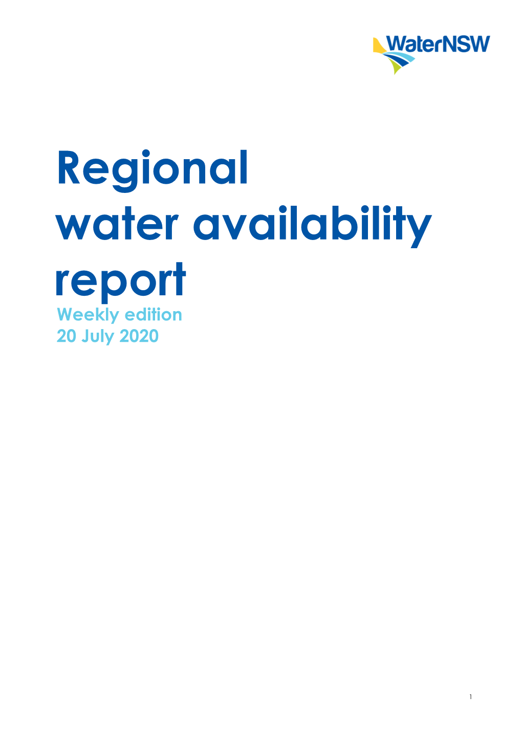 Regional Water Availability Report