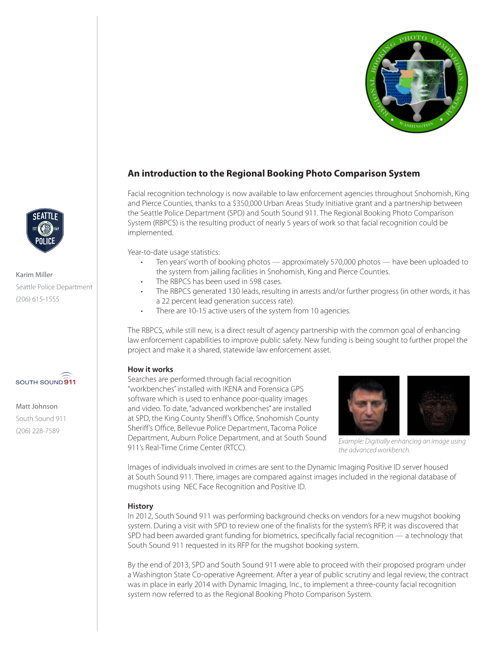 An Introduction to the Regional Booking Photo Comparison System