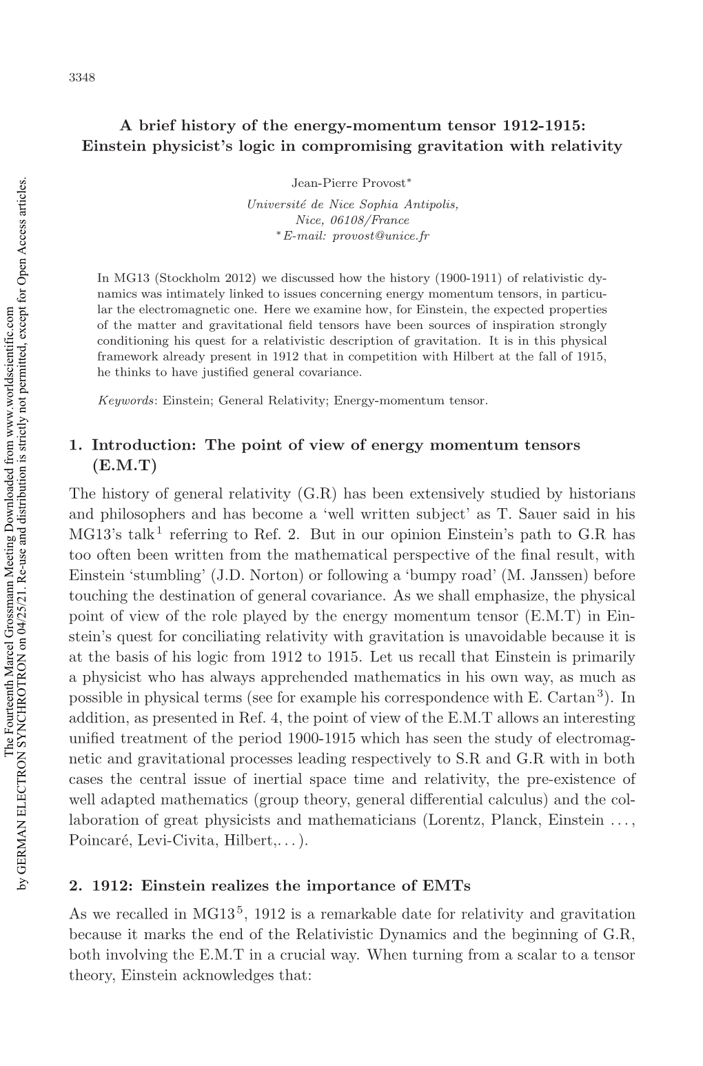 The Fourteenth Marcel Grossmann Meeting on Recent