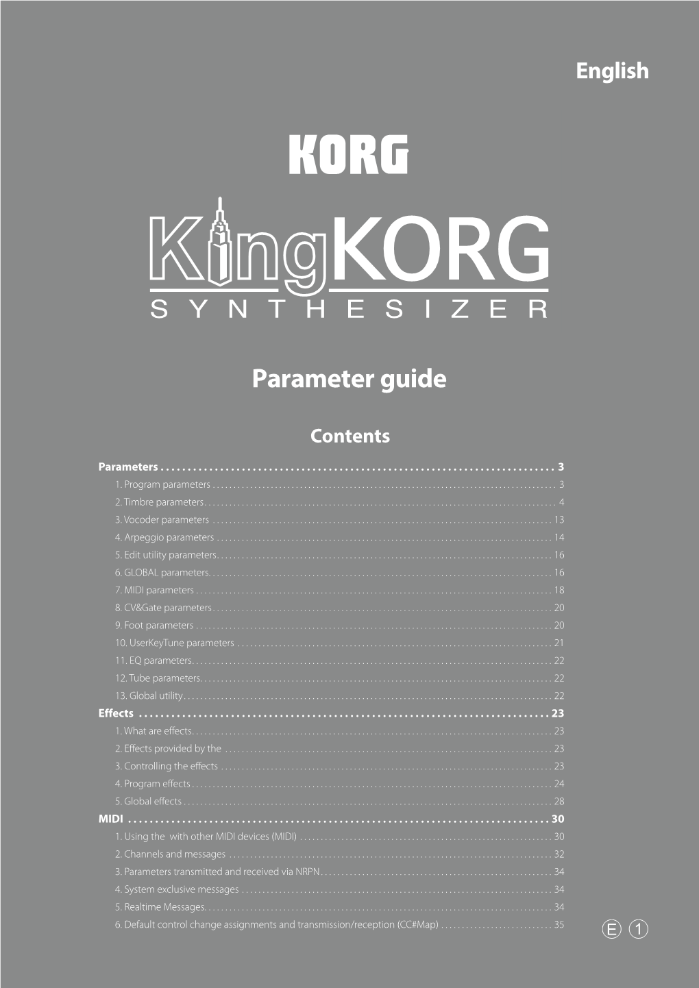 Kingkorg Parameter Guide