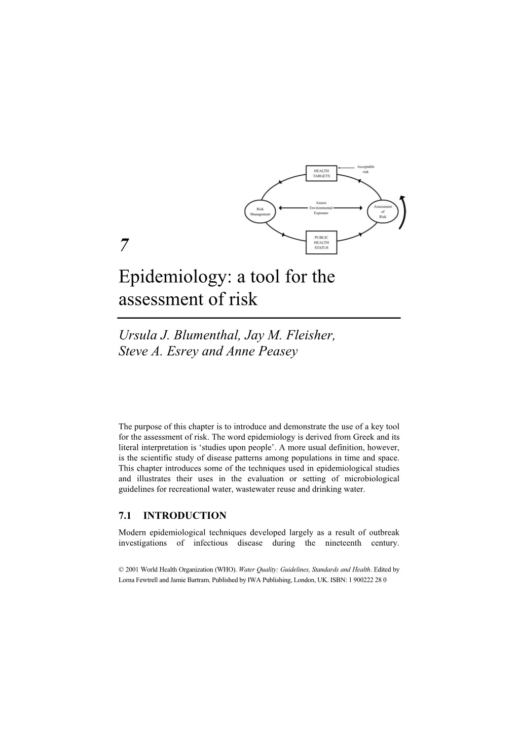 7 Epidemiology: a Tool for the Assessment of Risk