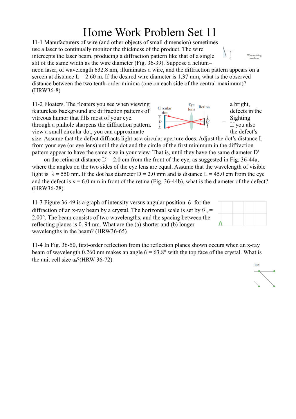 Home Work Problem Set 11