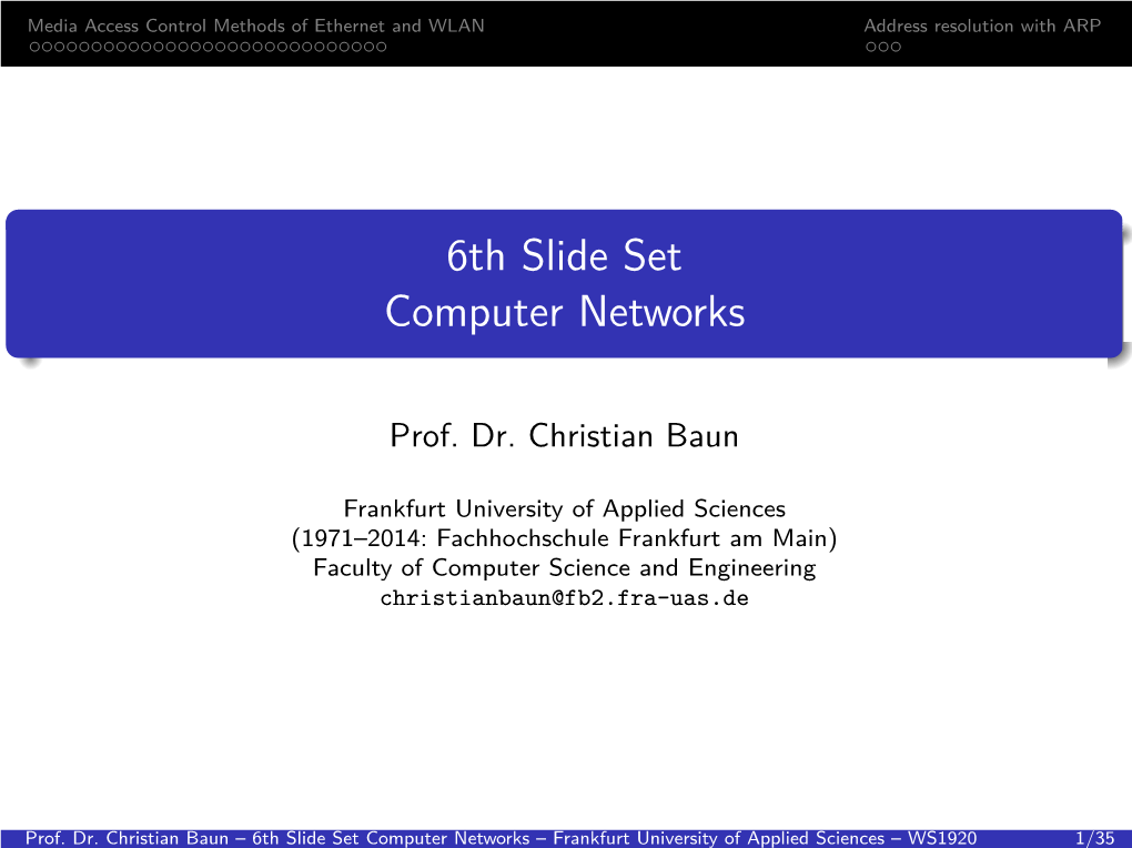 6Th Slide Set Computer Networks