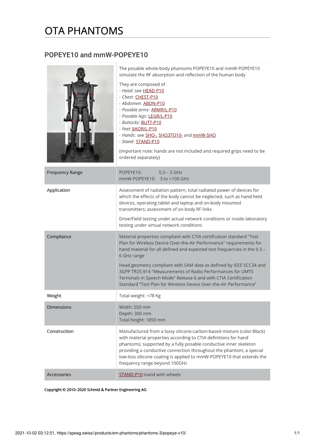 POPEYE10 » SPEAG, Schmid & Partner Engineering AG