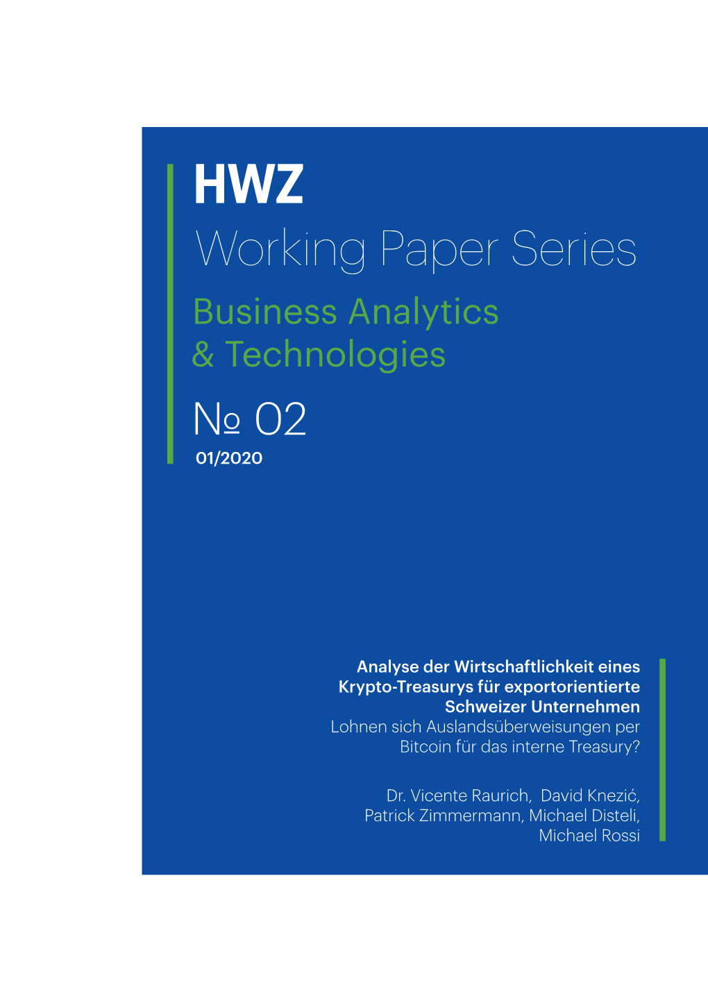 Working Paper Series Business Analytics & Technologies 02 01/2020