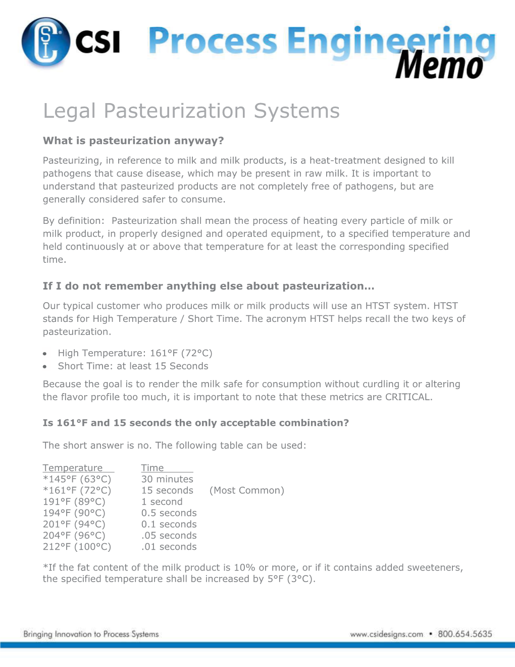 Legal Pasteurization Systems