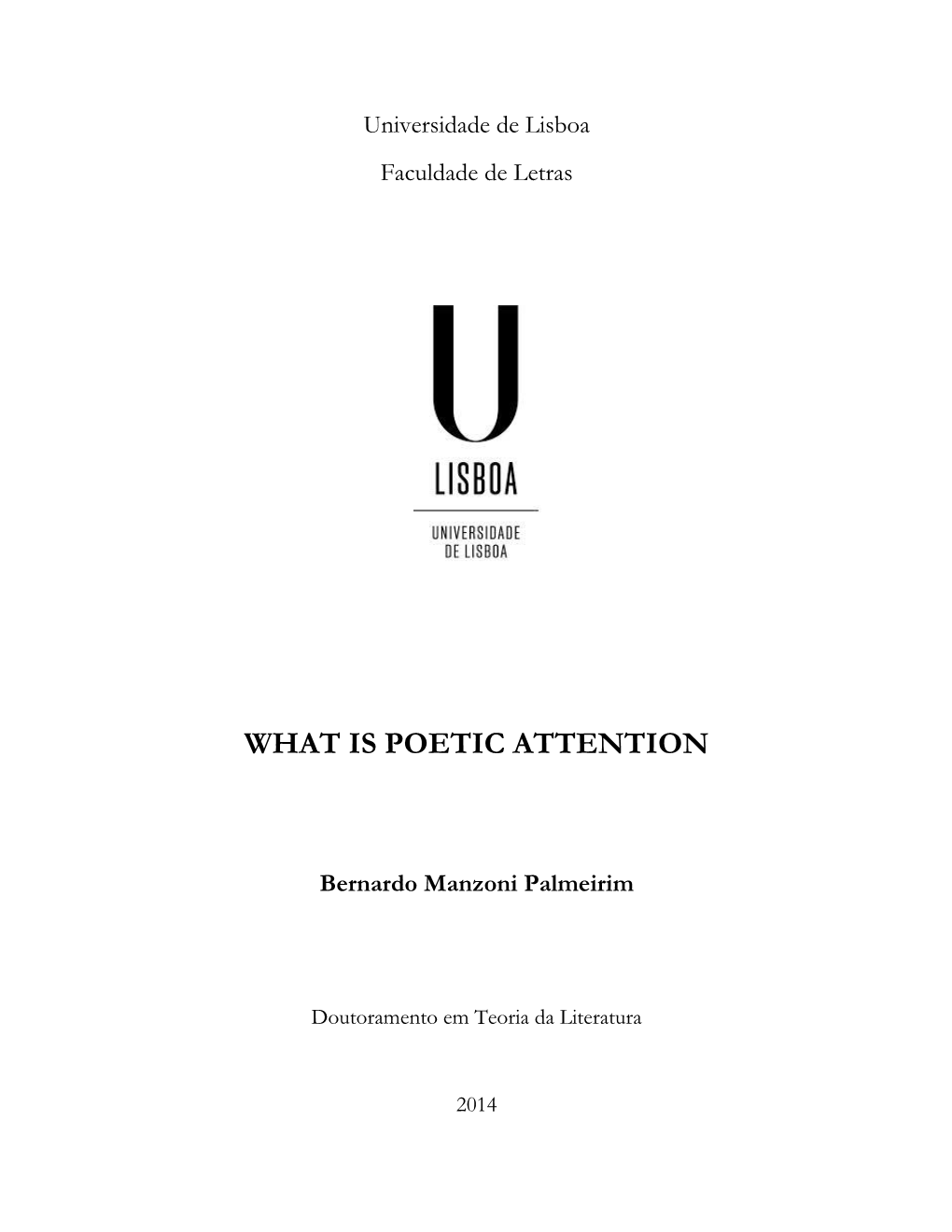 What Is Poetic Attention