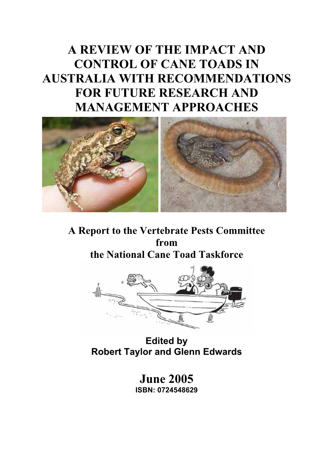 A Review of the Impact and Control of Cane Toads in Australia with Recommendations for Future Research and Management Approaches