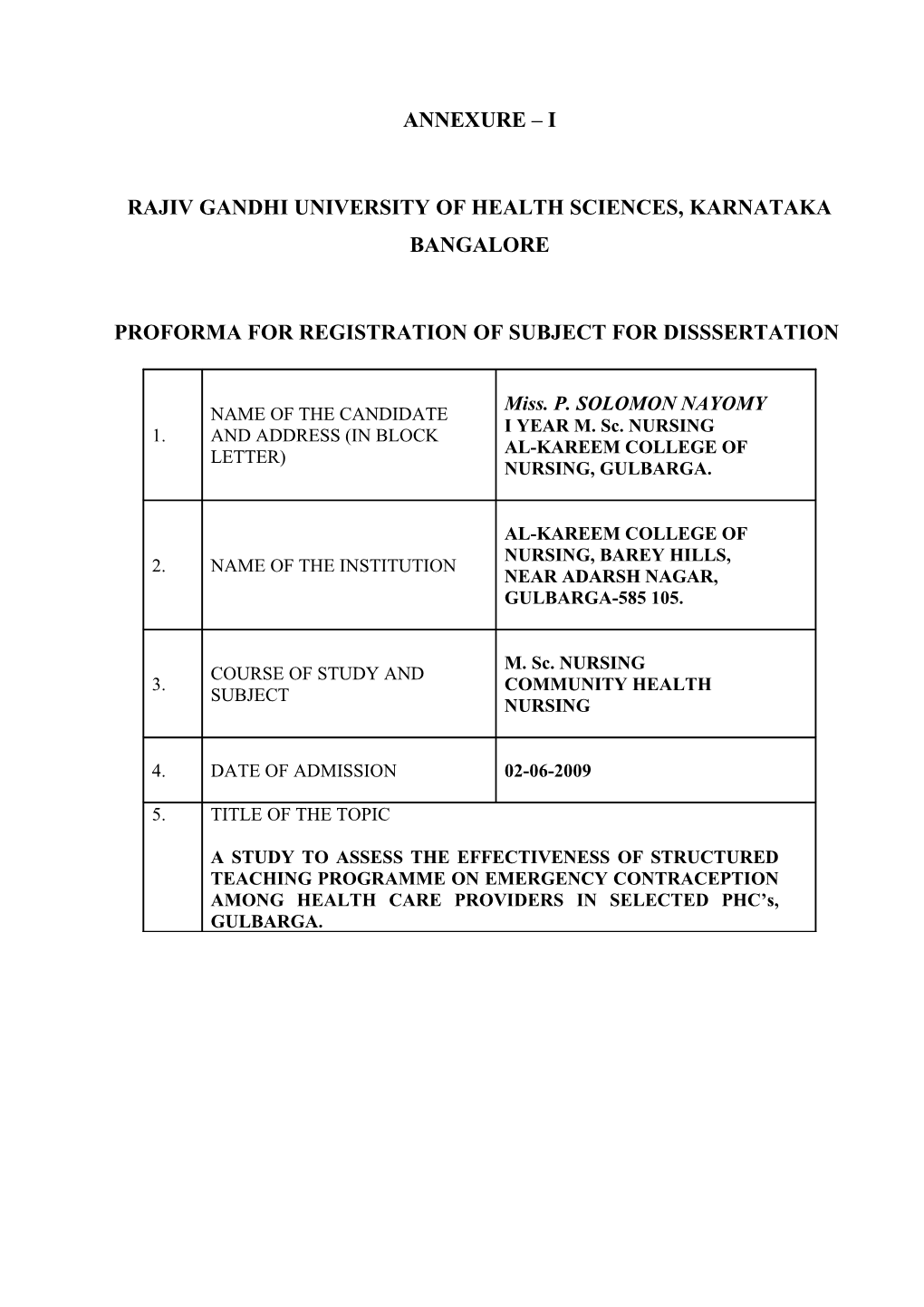 A Study to Assess the Effectiveness of Structured Teaching Programme on Emergency Contraception