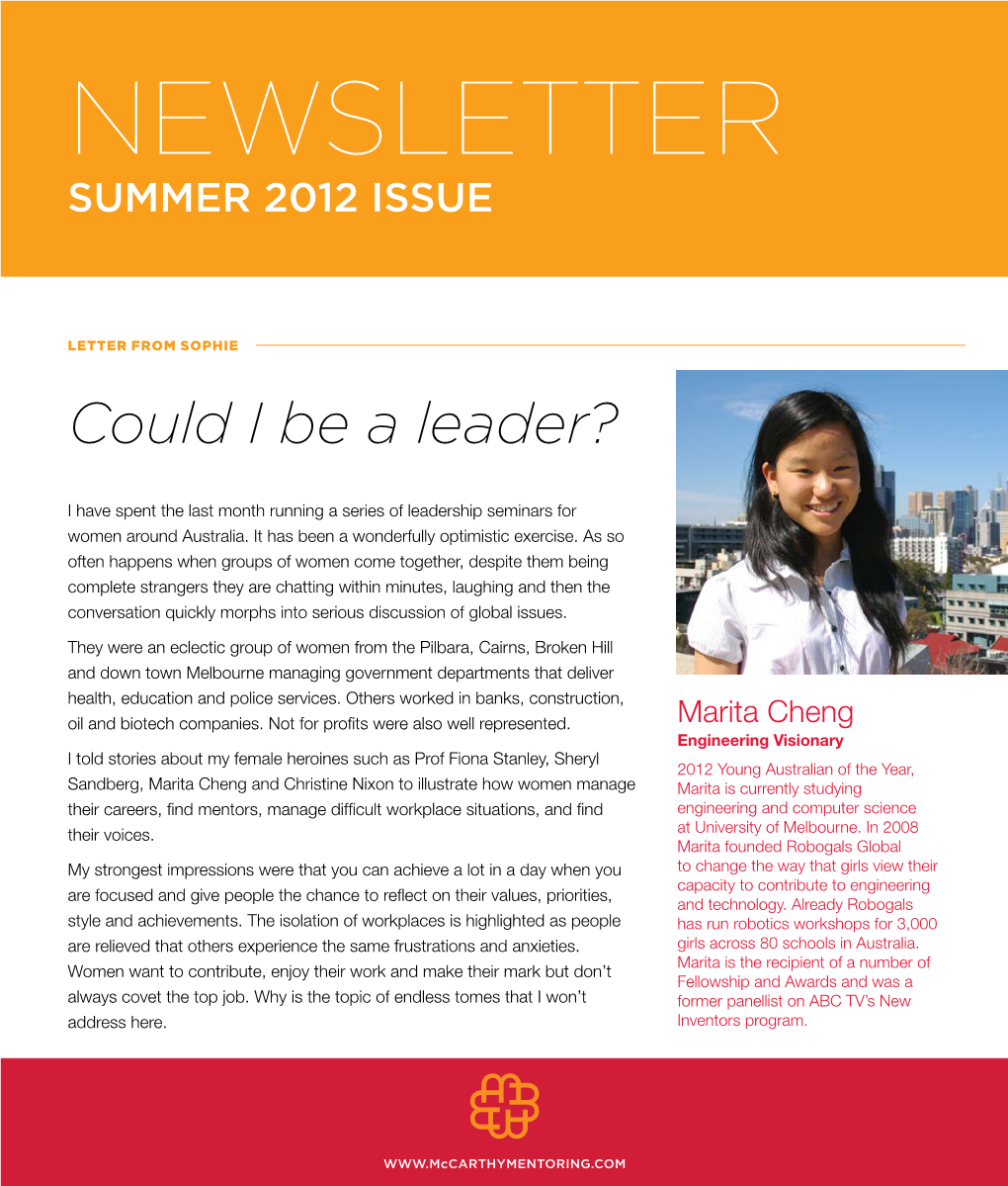 Newsletter SUMMER 2012 Issue