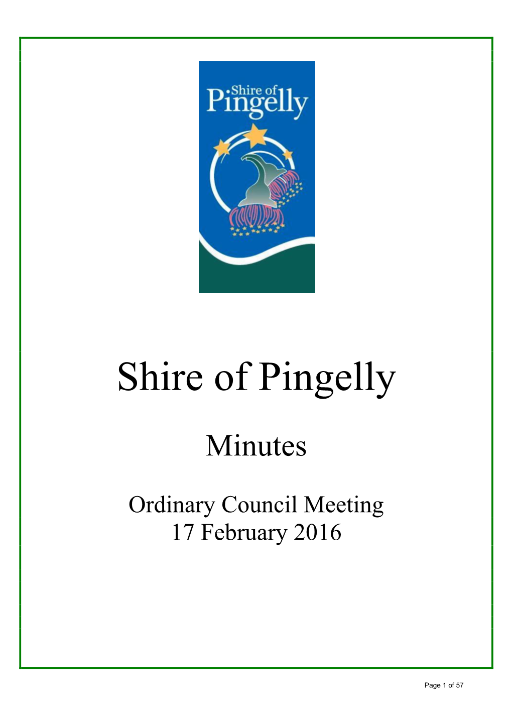 Minutes from Ordinary Council Meeting