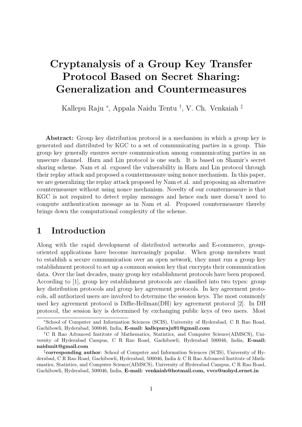 Cryptanalysis of a Group Key Transfer Protocol Based on Secret Sharing: Generalization and Countermeasures