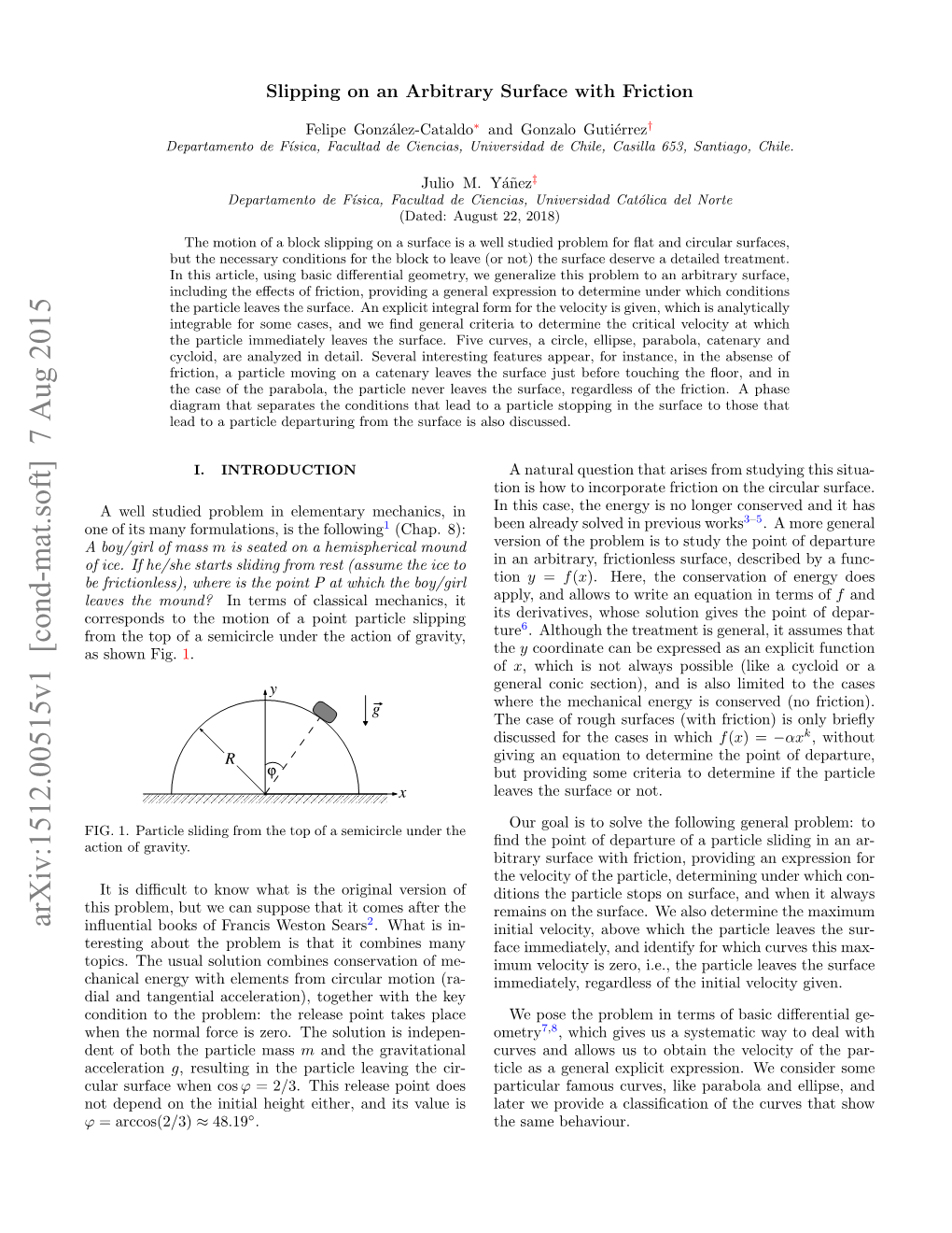 Slipping on an Arbitrary Surface with Friction