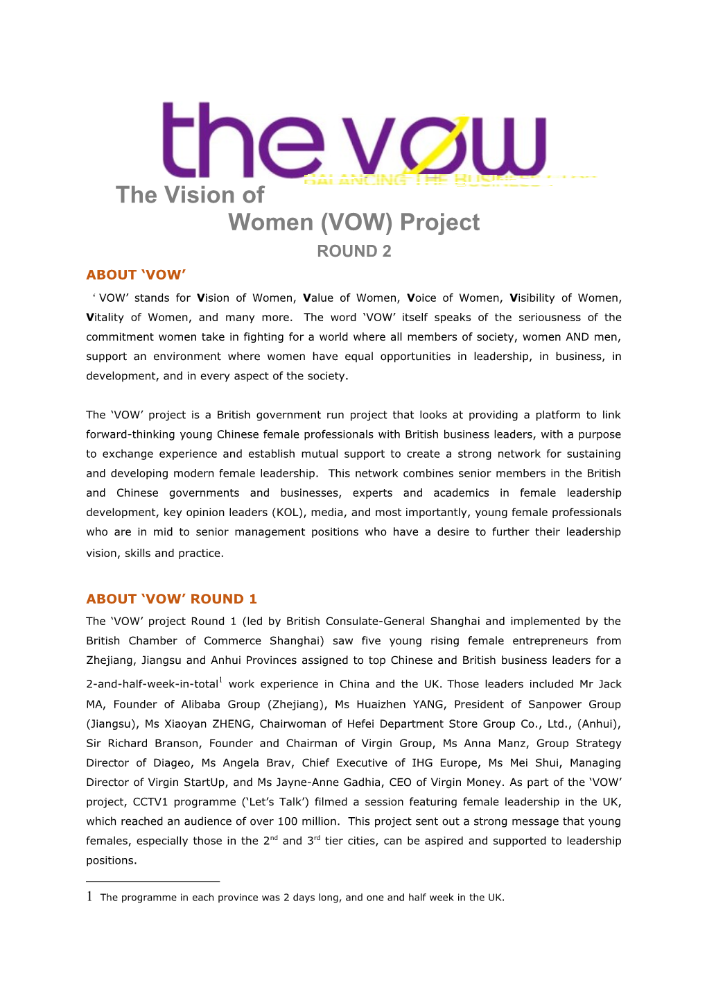 Vow 2 Brief Intro