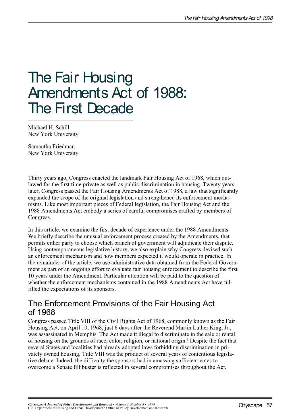 Fair Housing Amendments Act of 1988: the First Decade