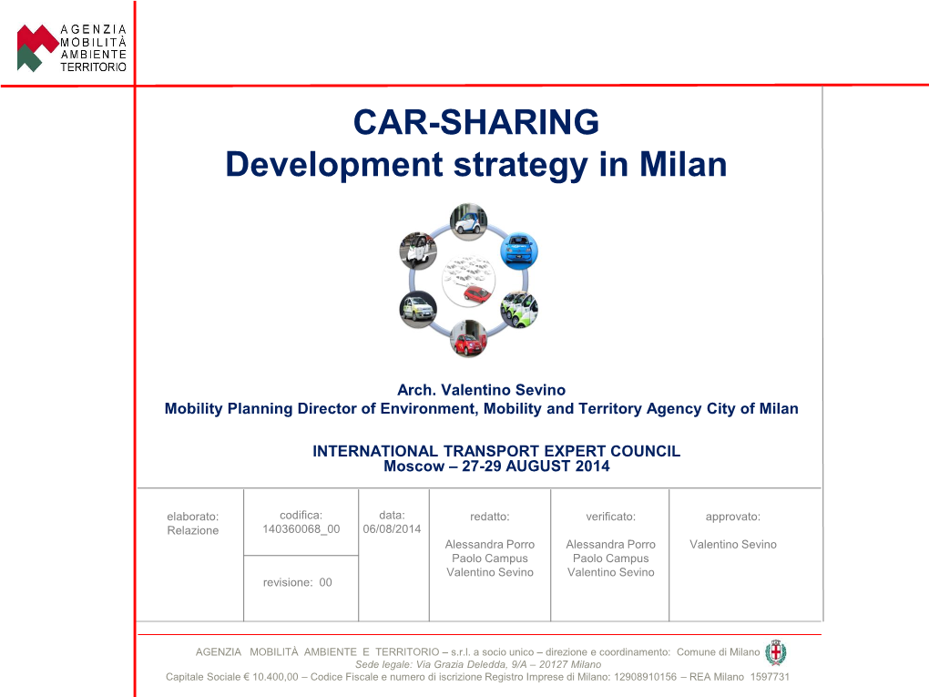 CAR-SHARING Development Strategy in Milan