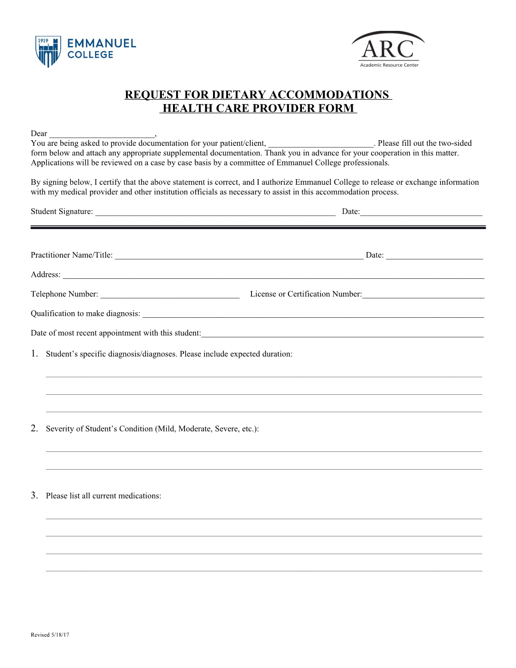 Health Care Provider Form