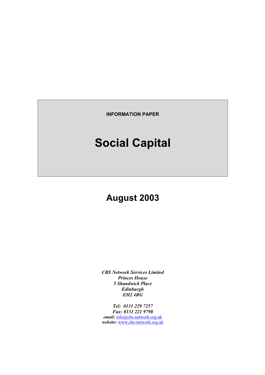 Social Capital