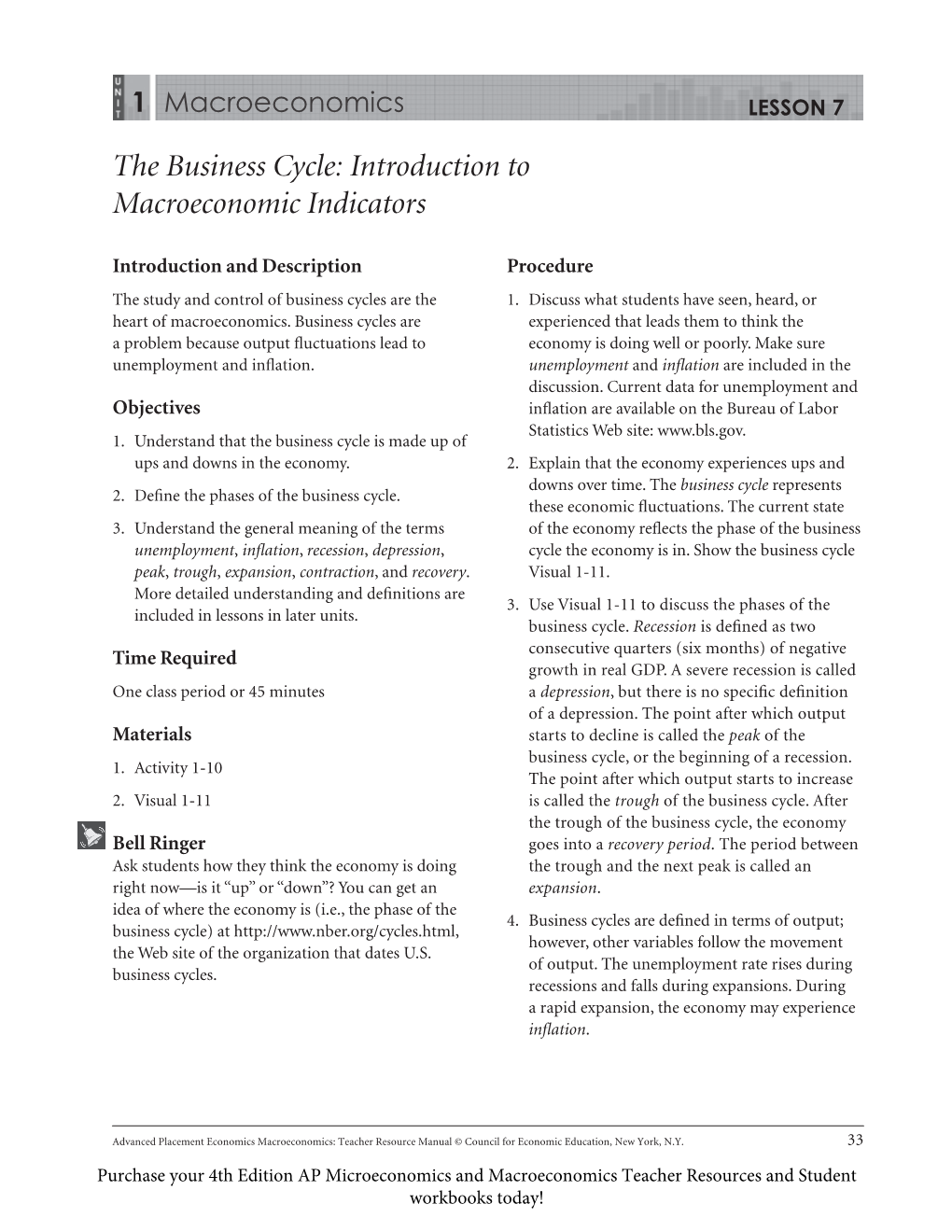 The Business Cycle: Introduction to Macroeconomic Indicators