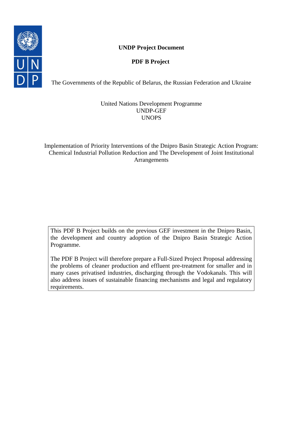 Dnipro Environment Program Project Document