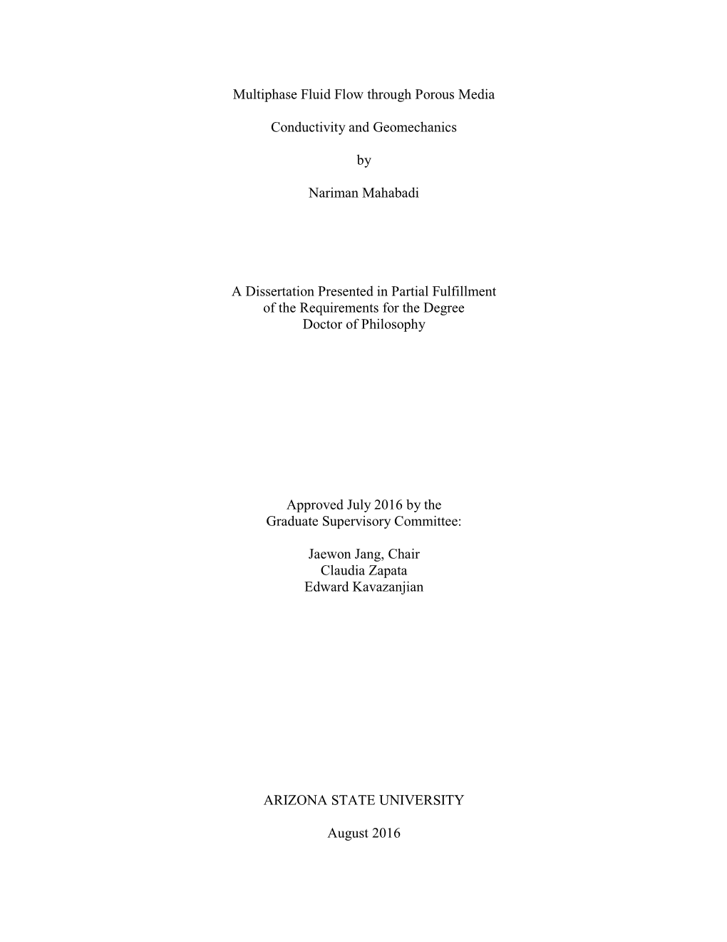 Multiphase Fluid Flow Through Porous Media Conductivity And