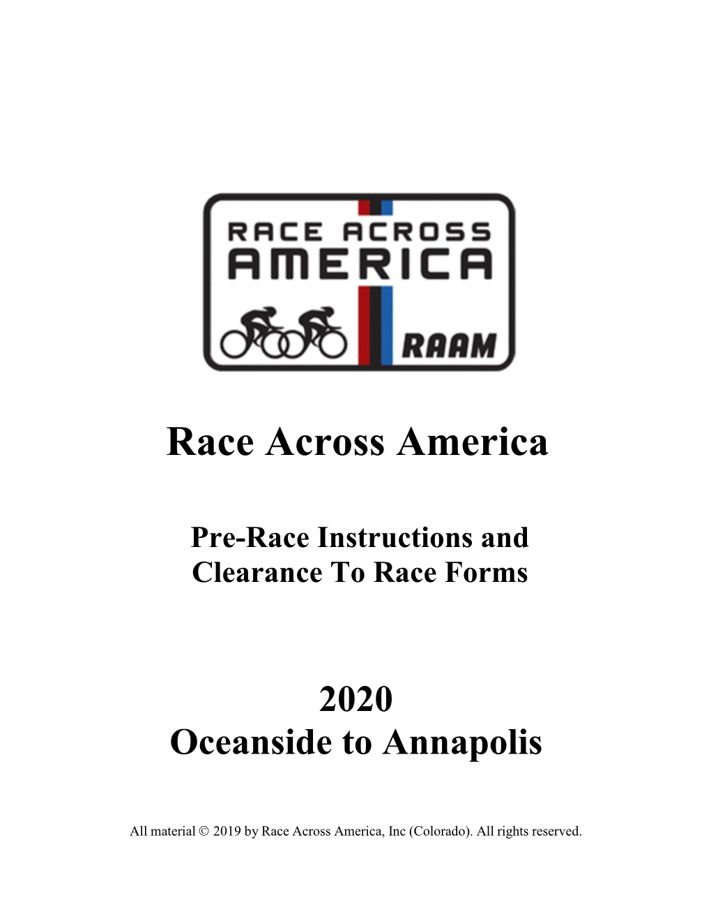 Clearance to Race Forms
