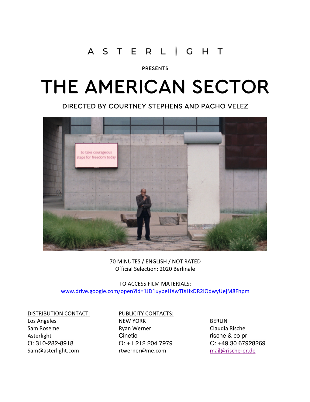 THE AMERICAN SECTOR Final Press Notes