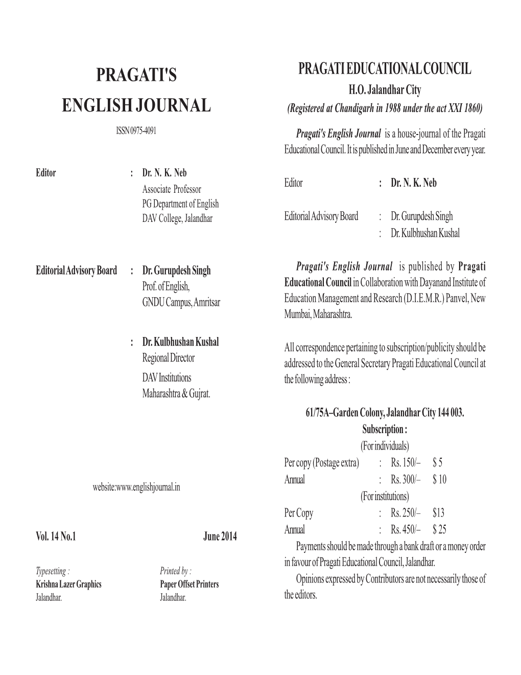 Pragati's English Journal June 2014 Vol.14 No.1.P65