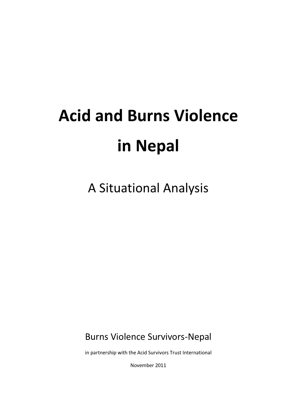 Acid and Burns Violence in Nepal