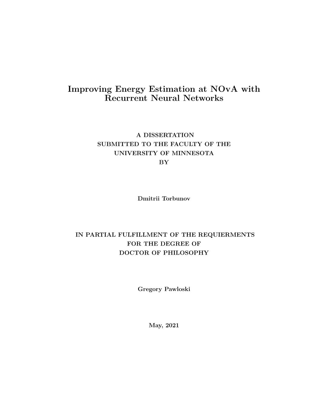 Improving Energy Estimation at Nova with Recurrent Neural Networks